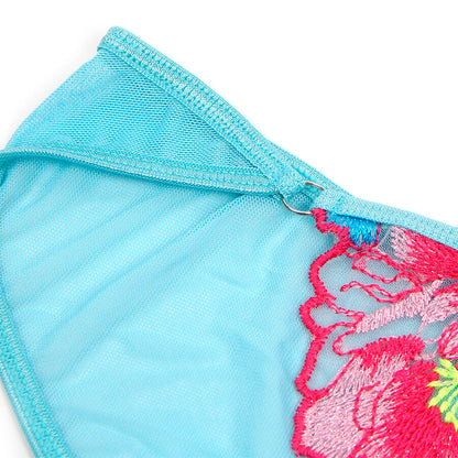 SUBBLIME - 957643 SET REGGISENO E CINTURA RICAMO FIORI ROSA S/M - SUBBLIME SETS | Lingerie Harness Boutique