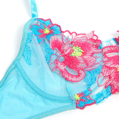 SUBBLIME - 957643 SET REGGISENO E CINTURA RICAMO FIORI ROSA S/M - SUBBLIME SETS | Lingerie Harness Boutique