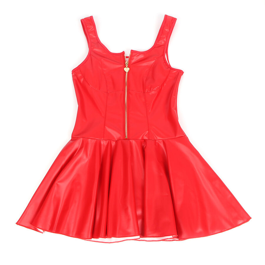 SUBBLIME - 957681 ABITO IN PELLE CON ZIP CUORE ROSSO S/M - SUBBLIME DRESSES | Lingerie Harness Boutique