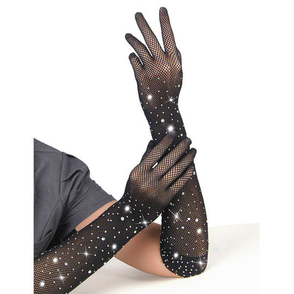 SUBBLIME - 957469SHINE GUANTI TRASPARENTI NERI S/M - SUBBLIME ACCESORIES | Lingerie Harness Boutique
