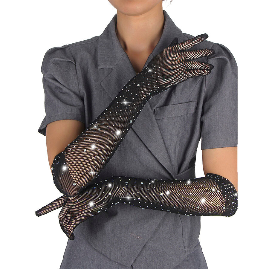 SUBBLIME - 957469SHINE GUANTI TRASPARENTI NERI S/M - SUBBLIME ACCESORIES | Lingerie Harness Boutique
