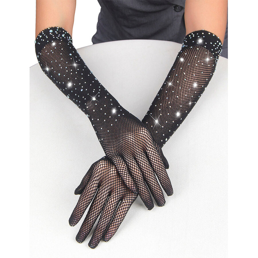 SUBBLIME - 957469SHINE GUANTI TRASPARENTI NERI S/M - SUBBLIME ACCESORIES | Lingerie Harness Boutique