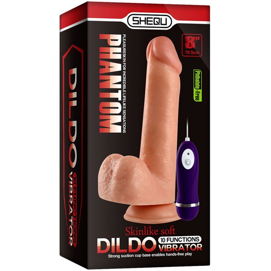 SHEQU - DILDO VIBRANTE PHANTOM CON TELECOMANDO 20 CM - SHEQU | Lingerie Harness Boutique