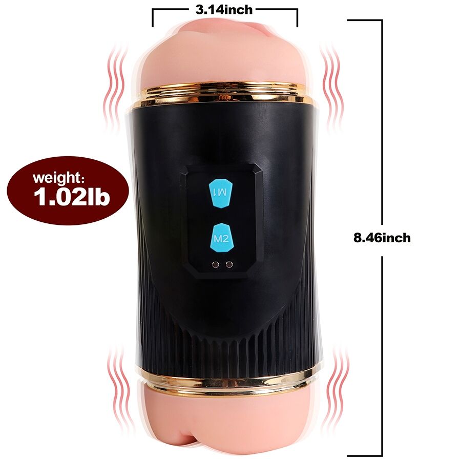 SHEQU - KAY DOPPIO MASTURBATORE CON DOPPIA BOCCA E VIBRAZIONE DELLA VAGINA - SHEQU | Lingerie Harness Boutique