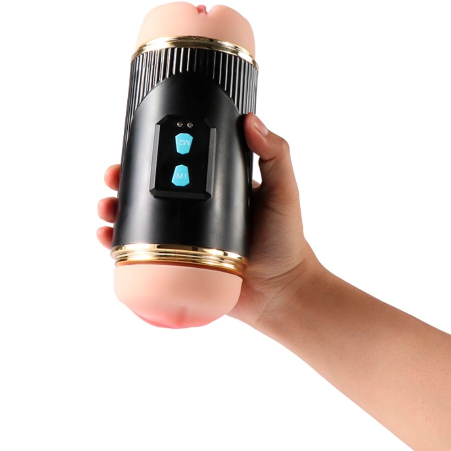 SHEQU - KAY DOPPIO MASTURBATORE CON DOPPIA BOCCA E VIBRAZIONE DELLA VAGINA - SHEQU | Lingerie Harness Boutique