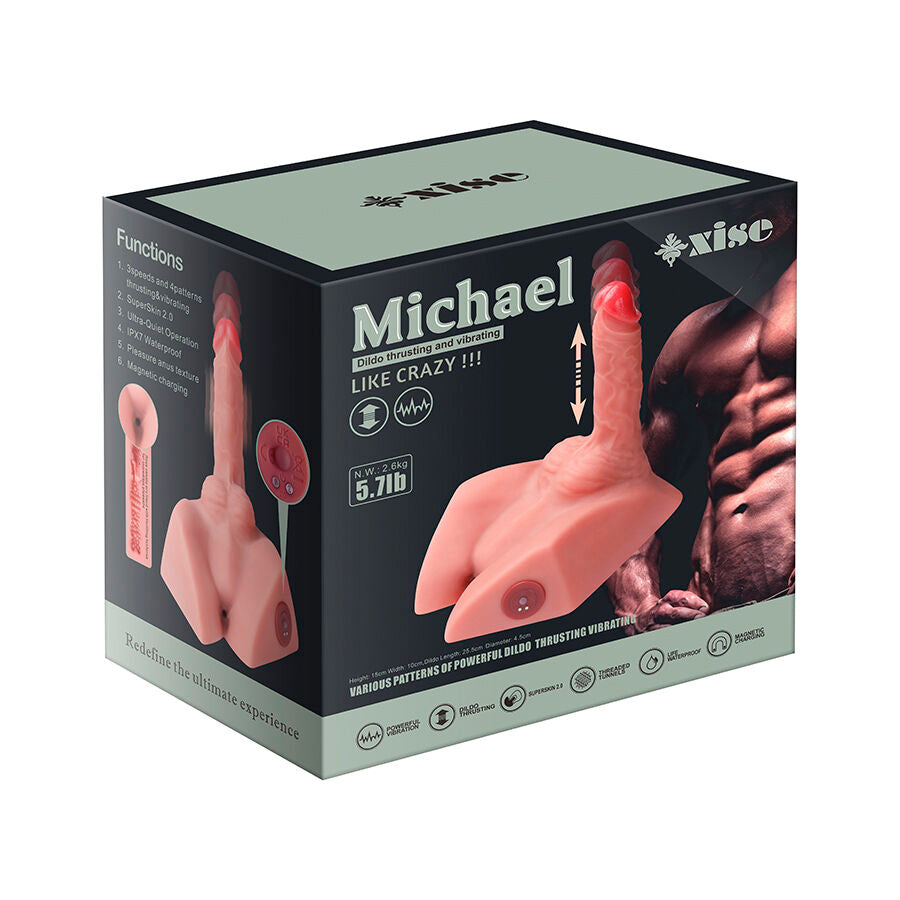 XISE - MICHAEL DILDO REALISTICO E MASTURBATORE ANALE CON SPINTA 15 CM - XISE | Lingerie Harness Boutique