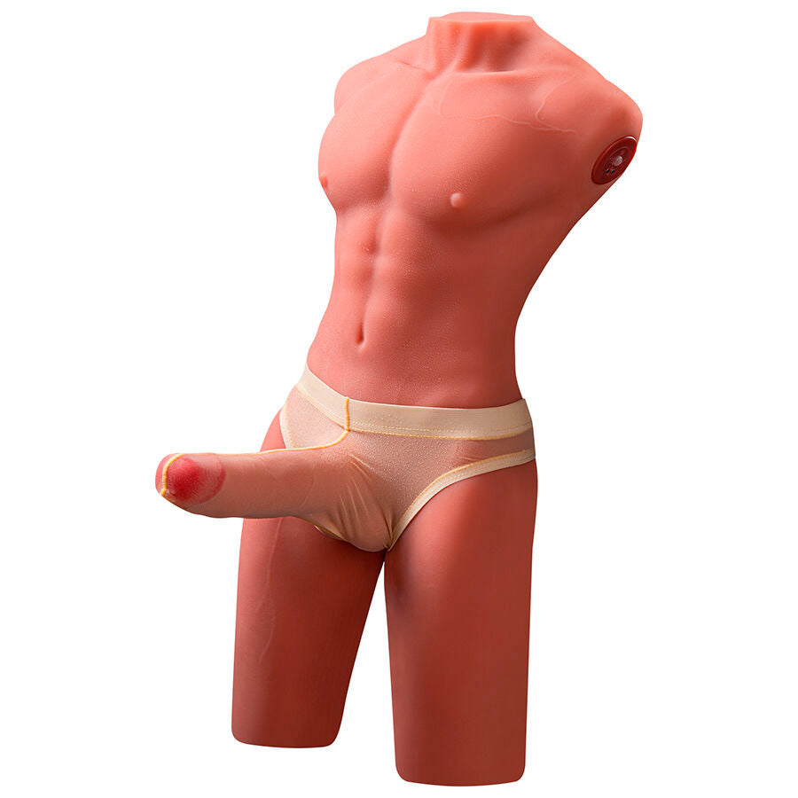 XISE - JASON MEZZO CORPO TORSO MASCHILE REALISTICO CON SPINTA E VIBRAZIONE 55 CM - XISE | Lingerie Harness Boutique