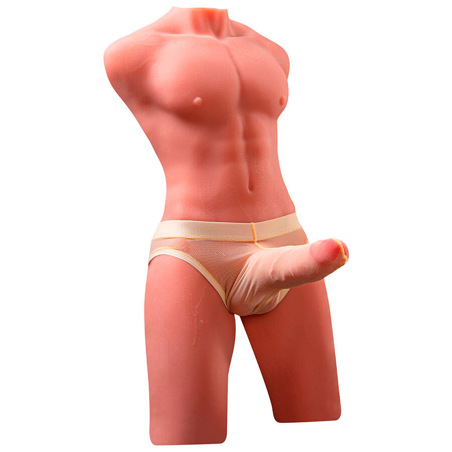 XISE - JASON MEZZO CORPO TORSO MASCHILE REALISTICO CON SPINTA E VIBRAZIONE 55 CM - XISE | Lingerie Harness Boutique