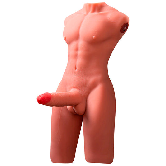 XISE - JASON MEZZO CORPO TORSO MASCHILE REALISTICO CON SPINTA E VIBRAZIONE 55 CM - XISE | Lingerie Harness Boutique
