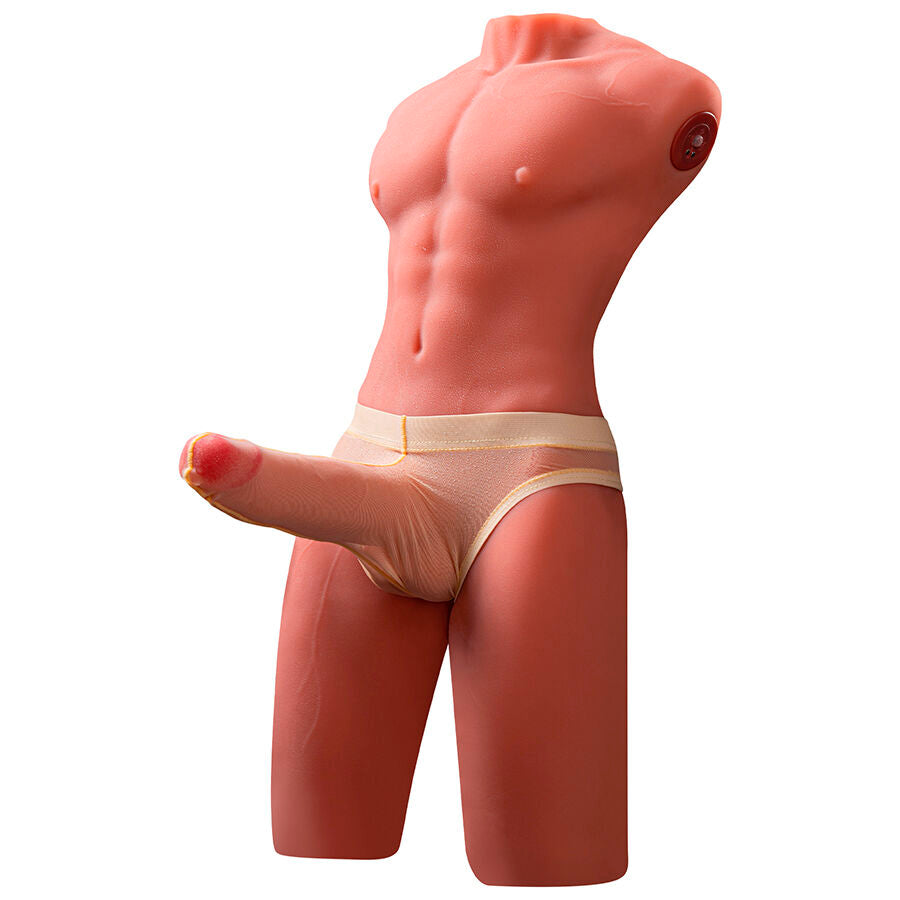 XISE - JASON MEZZO CORPO TORSO MASCHILE REALISTICO CON SPINTA E VIBRAZIONE 55 CM - XISE | Lingerie Harness Boutique