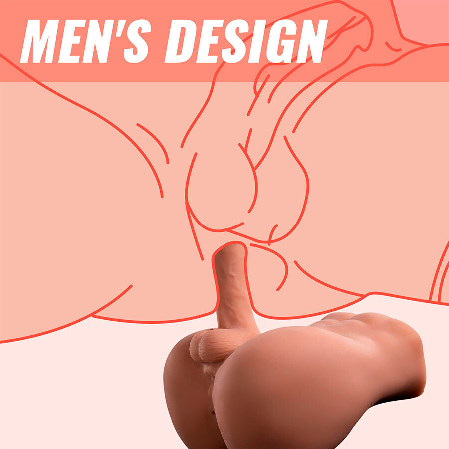 XISE - BERTLETT DILDO ASS REALISTICO DILDO E ANO MASTURBATORE POSIZIONE FRONTALE CON SPINTA 18 CM - XISE | Lingerie Harness Boutique