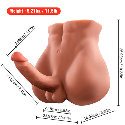 XISE - BERTLETT DILDO ASS REALISTICO DILDO E ANO MASTURBATORE POSIZIONE FRONTALE CON SPINTA 18 CM - XISE | Lingerie Harness Boutique
