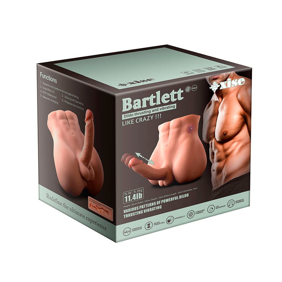 XISE - BERTLETT DILDO ASS REALISTICO DILDO E ANO MASTURBATORE POSIZIONE FRONTALE CON SPINTA 18 CM - XISE | Lingerie Harness Boutique