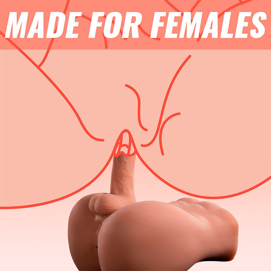 XISE - BERTLETT DILDO ASS REALISTICO DILDO E ANO MASTURBATORE POSIZIONE FRONTALE CON SPINTA 18 CM - XISE | Lingerie Harness Boutique