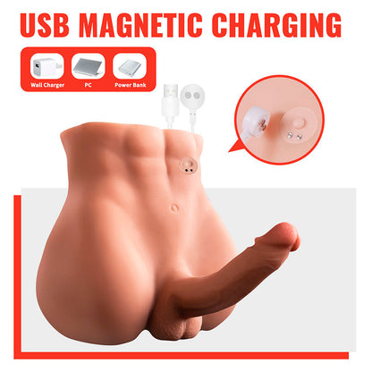 XISE - BERTLETT DILDO ASS REALISTICO DILDO E ANO MASTURBATORE POSIZIONE FRONTALE CON SPINTA 18 CM - XISE | Lingerie Harness Boutique