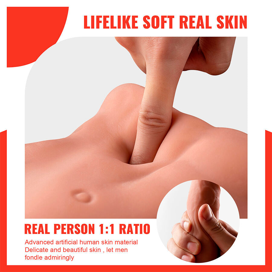XISE - BERTLETT DILDO ASS REALISTICO DILDO E ANO MASTURBATORE POSIZIONE FRONTALE CON SPINTA 18 CM - XISE | Lingerie Harness Boutique
