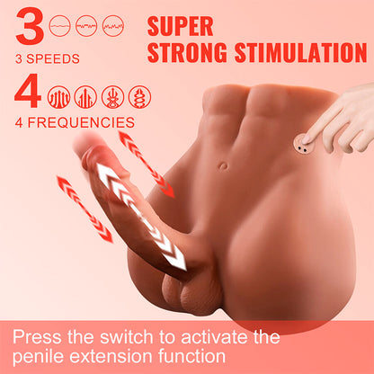 XISE - BERTLETT DILDO ASS REALISTICO DILDO E ANO MASTURBATORE POSIZIONE FRONTALE CON SPINTA 18 CM - XISE | Lingerie Harness Boutique