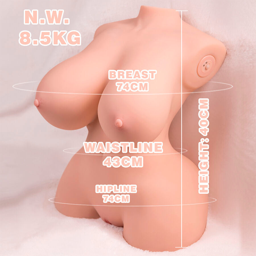 XISE - TORSO REALISTICO PICCOLO E SPINTO CON VIBRAZIONE FEMMINILE 40 CM - XISE | Lingerie Harness Boutique