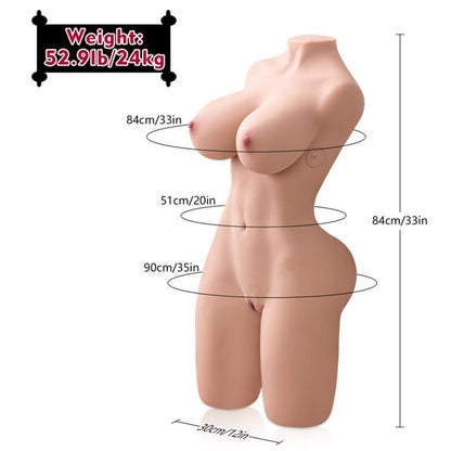 XISE - ERICA SPINTA TORSO REALISTICO CON VIBRAZIONE FEMMINILE 84 CM - XISE | Lingerie Harness Boutique