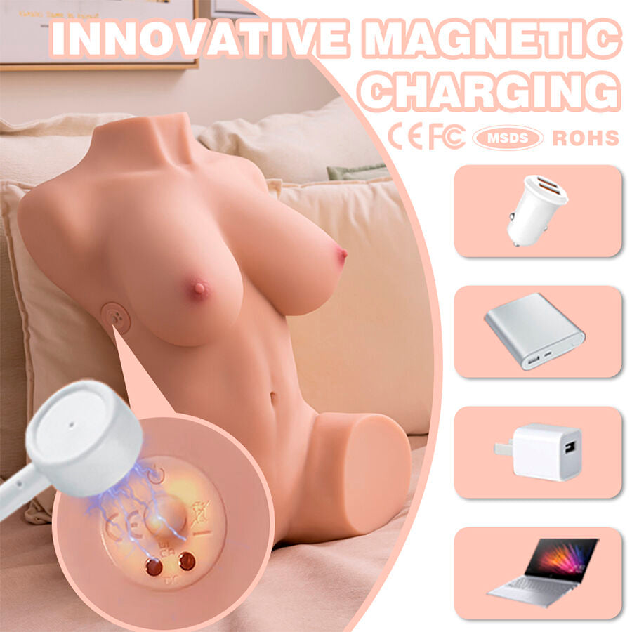XISE - DANIA TORSO FEMMINILE REALISTICO VIBRANTE 52 CM - XISE | Lingerie Harness Boutique