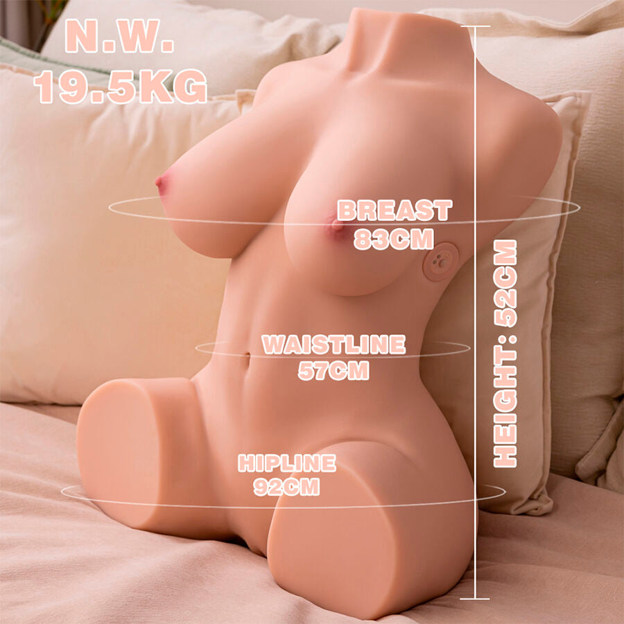 XISE - DANIA TORSO FEMMINILE REALISTICO VIBRANTE 52 CM - XISE | Lingerie Harness Boutique
