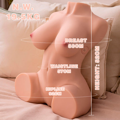 XISE - DANIA TORSO FEMMINILE REALISTICO VIBRANTE 52 CM - XISE | Lingerie Harness Boutique