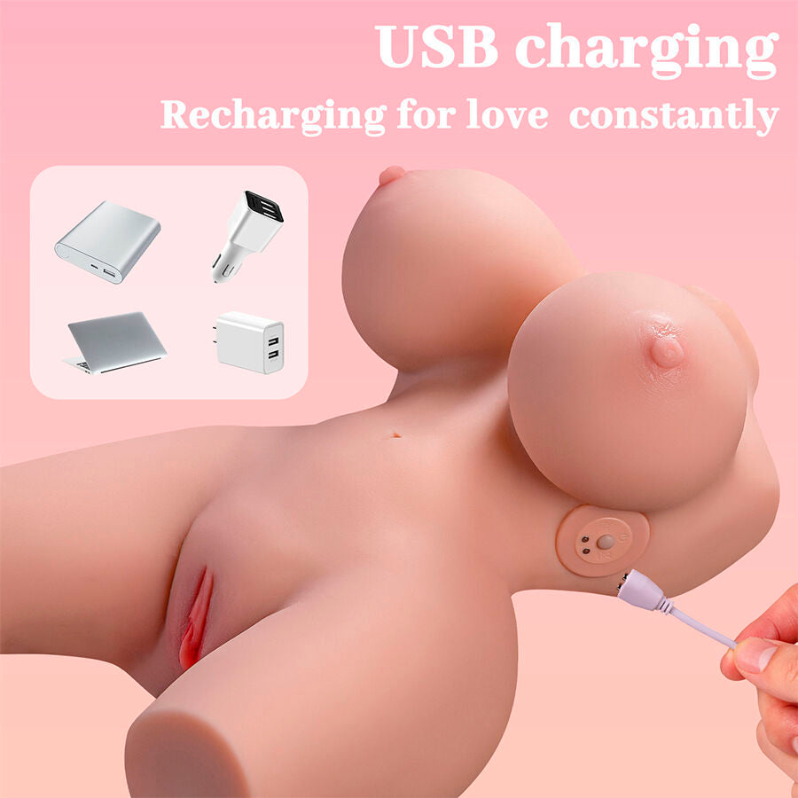 XISE - FRIEDA TORSO FEMMINILE REALISTICO CON VIBRAZIONE 36 CM - XISE | Lingerie Harness Boutique