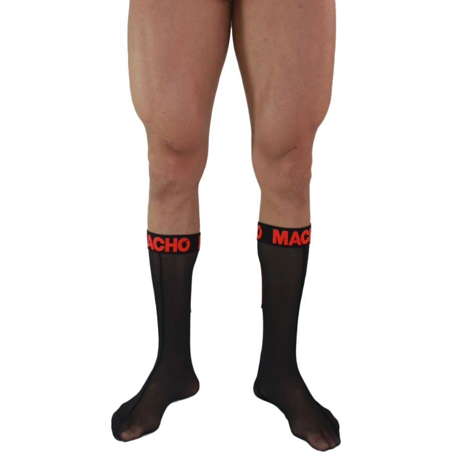 MACHO - CALZINI SOTTILI TAGLIA UNICA NERO/ROSSO - MACHO UNDERWEAR | Lingerie Harness Boutique