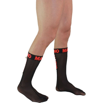 MACHO - CALZINI SOTTILI TAGLIA UNICA NERO/ROSSO - MACHO UNDERWEAR | Lingerie Harness Boutique