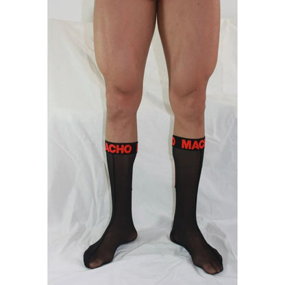 MACHO - CALZINI SOTTILI TAGLIA UNICA NERO/ROSSO - MACHO UNDERWEAR | Lingerie Harness Boutique
