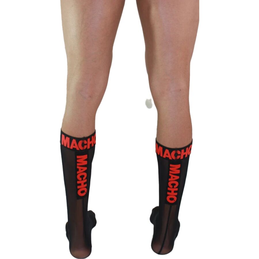 MACHO - CALZINI SOTTILI TAGLIA UNICA NERO/ROSSO - MACHO UNDERWEAR | Lingerie Harness Boutique