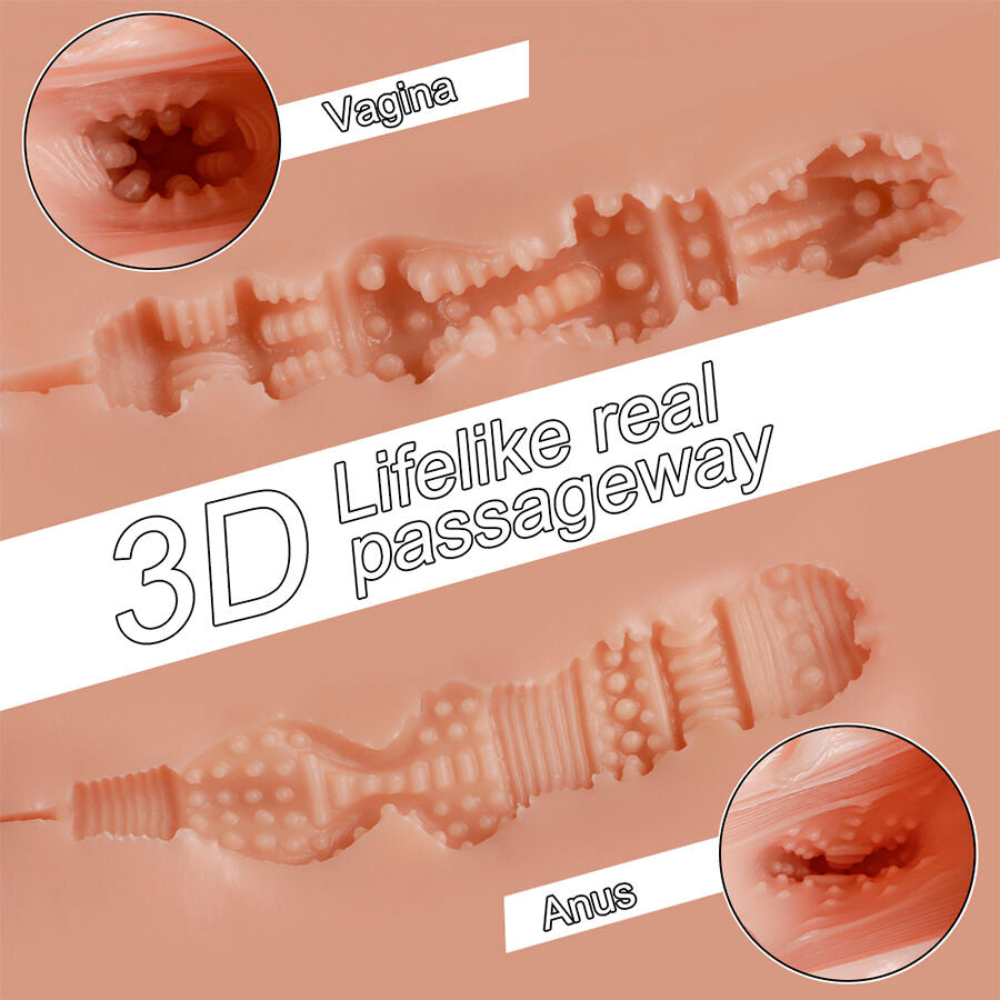 XISE - TRACY MASTURBATORE MULTIPOSIZIONE VAGINA E ANO REALISTICO VIBRANTE - XISE | Lingerie Harness Boutique