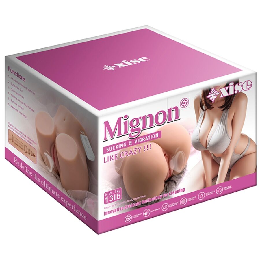 XISE - MASTURBATORE VAGINA REALISTICO CON VIBRAZIONE E ASPIRAZIONE E TELECOMANDO 6 KG - XISE | Lingerie Harness Boutique