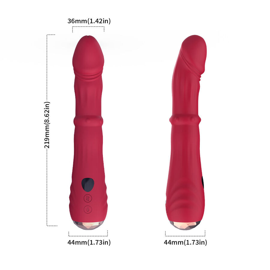 ARMONY - DILDO VIBRATORE STIMOLATORE PUNTO A TERMOREGOLABILE ROSSO - ARMONY VIBRATORS | Lingerie Harness Boutique