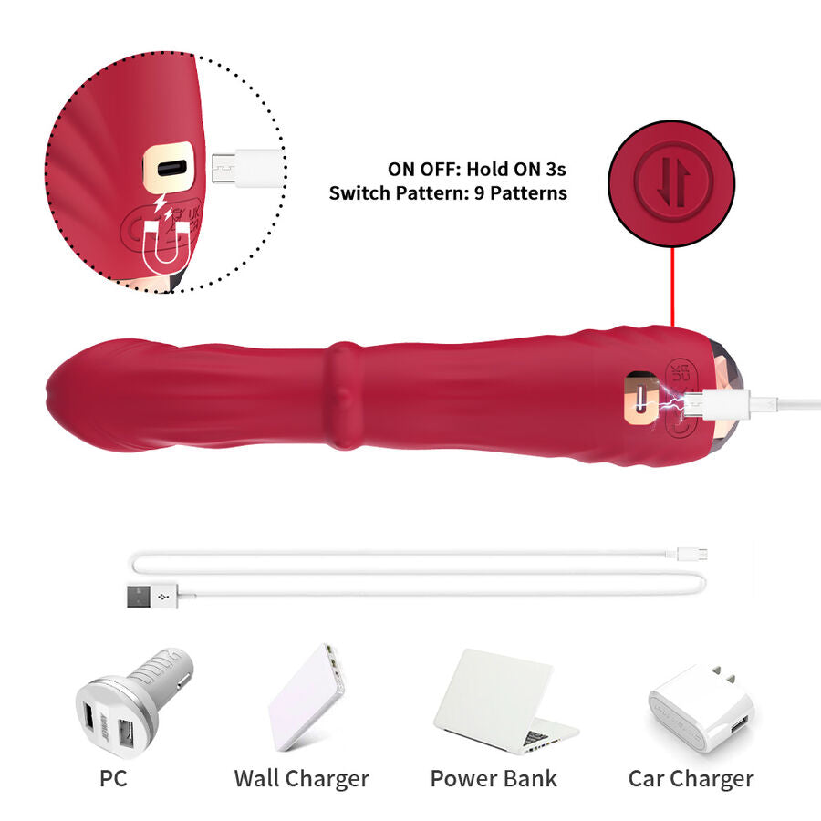ARMONY - DILDO VIBRATORE STIMOLATORE PUNTO A TERMOREGOLABILE ROSSO - ARMONY VIBRATORS | Lingerie Harness Boutique