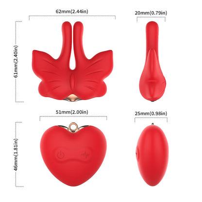 ARMONY - MORSETTI PER CAPEZZOLI MAGNETICI CON VIBRAZIONE A FORMA DI FARFALLA ROSSI - ARMONY STIMULATORS | Lingerie Harness Boutique