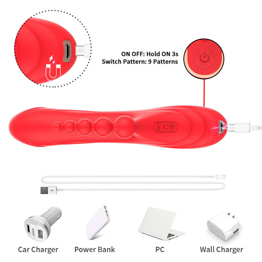 ARMONY - VIBRATORE STIMOLATORE PUNTO G E CLITORIDE ROSSO - ARMONY VIBRATORS | Lingerie Harness Boutique