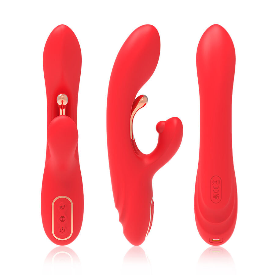 ARMONY - VIBRATORE STIMOLATORE PUNTO G E CLITORIDE CON LINGUA OSCILLANTE ROSSO - ARMONY VIBRATORS | Lingerie Harness Boutique