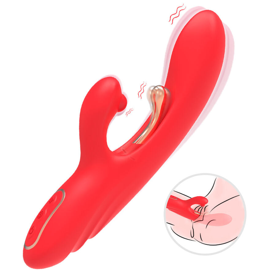 ARMONY - VIBRATORE STIMOLATORE PUNTO G E CLITORIDE CON LINGUA OSCILLANTE ROSSO - ARMONY VIBRATORS | Lingerie Harness Boutique