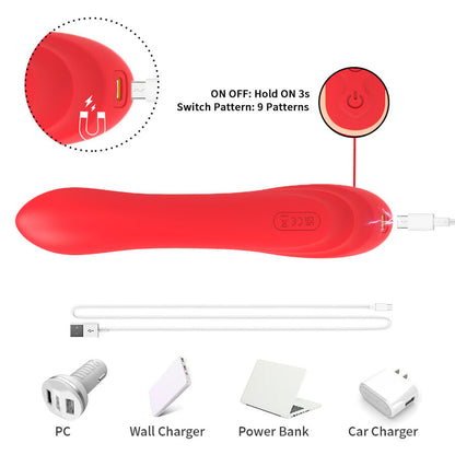 ARMONY - VIBRATORE STIMOLATORE PUNTO G E CLITORIDE CON LINGUA OSCILLANTE ROSSO - ARMONY VIBRATORS | Lingerie Harness Boutique