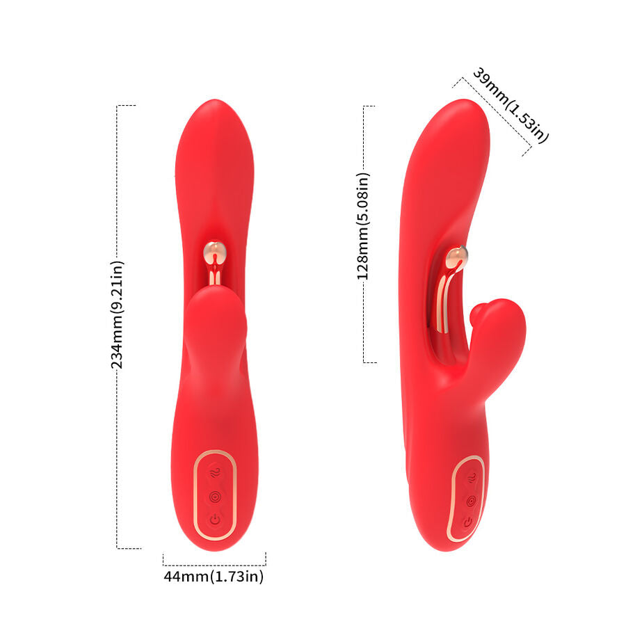 ARMONY - VIBRATORE STIMOLATORE PUNTO G E CLITORIDE CON LINGUA OSCILLANTE ROSSO - ARMONY VIBRATORS | Lingerie Harness Boutique