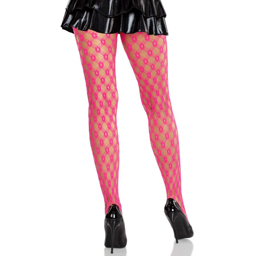 LEG AVENUE - COLLANT IN PIZZO CON OCCHIELLI ROSA NEON - LEG AVENUE HOSIERY | Lingerie Harness Boutique