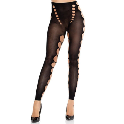 LEG AVENUE - CALZE COPRENTI SENZA CUCITURE CON TAGLIO AI PIEDI NERE - LEG AVENUE HOSIERY | Lingerie Harness Boutique
