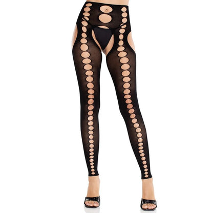 LEG AVENUE - CALZE COPRENTI SENZA CUCITURE SENZA SPALLINE NERE - LEG AVENUE HOSIERY | Lingerie Harness Boutique