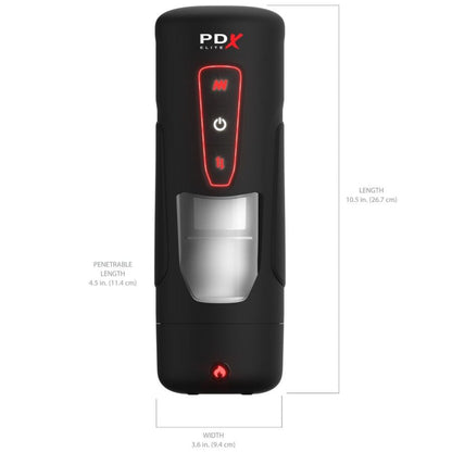 PDX ELITE - MASTURBATORE AUTOMATICO MILK ME HOTTER CON VIBRAZIONE A SPINTA E EFFETTO CALORE - PDX ELITE | Lingerie Harness Boutique