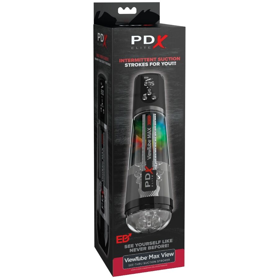 PDX ELITE - VIEWTUBE MAX VIEW MASTURBATORE AUTOMATICO CON ASPIRAZIONE TRASPARENTE - PDX ELITE | Lingerie Harness Boutique