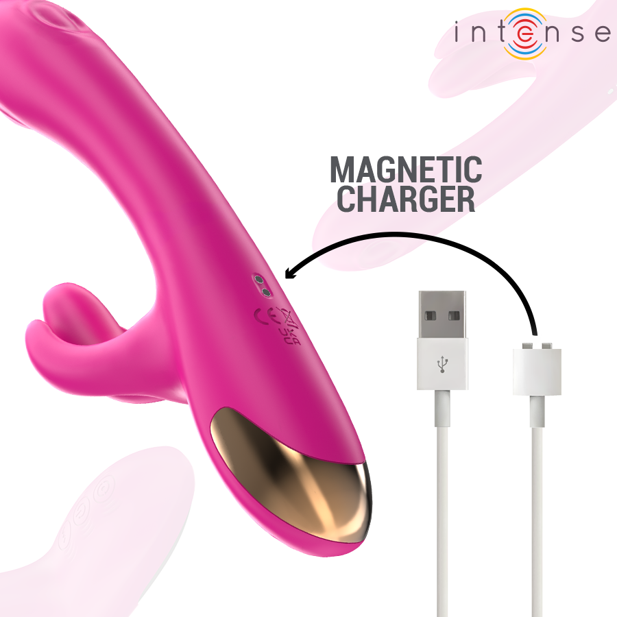 INTENSE - VIBRATORE MULTIFUNZIONE CONIGLIO BRITNEY 23 CM ROSA - INTENSE FUN | Lingerie Harness Boutique