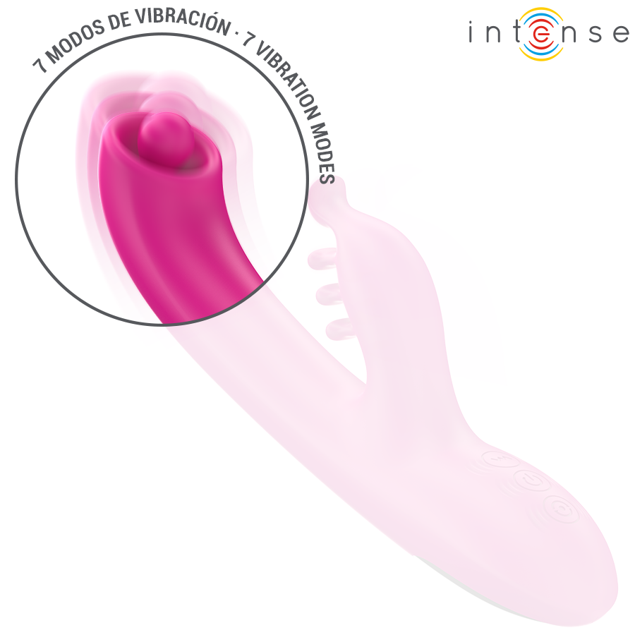 INTENSE - CHRISTINA VIBRATORE MULTIFUNZIONE RABBIT 22,5 CM ROSA - INTENSE FUN | Lingerie Harness Boutique