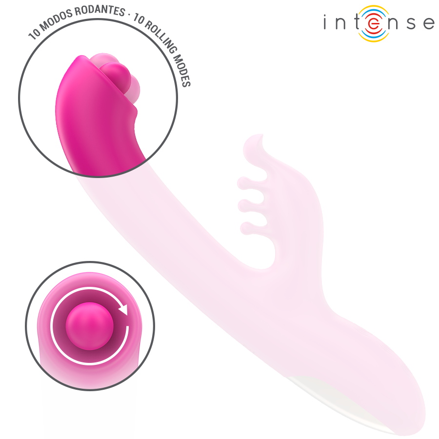 INTENSE - CHRISTINA VIBRATORE MULTIFUNZIONE RABBIT 22,5 CM ROSA - INTENSE FUN | Lingerie Harness Boutique