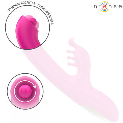 INTENSE - CHRISTINA VIBRATORE MULTIFUNZIONE RABBIT 22,5 CM ROSA - INTENSE FUN | Lingerie Harness Boutique